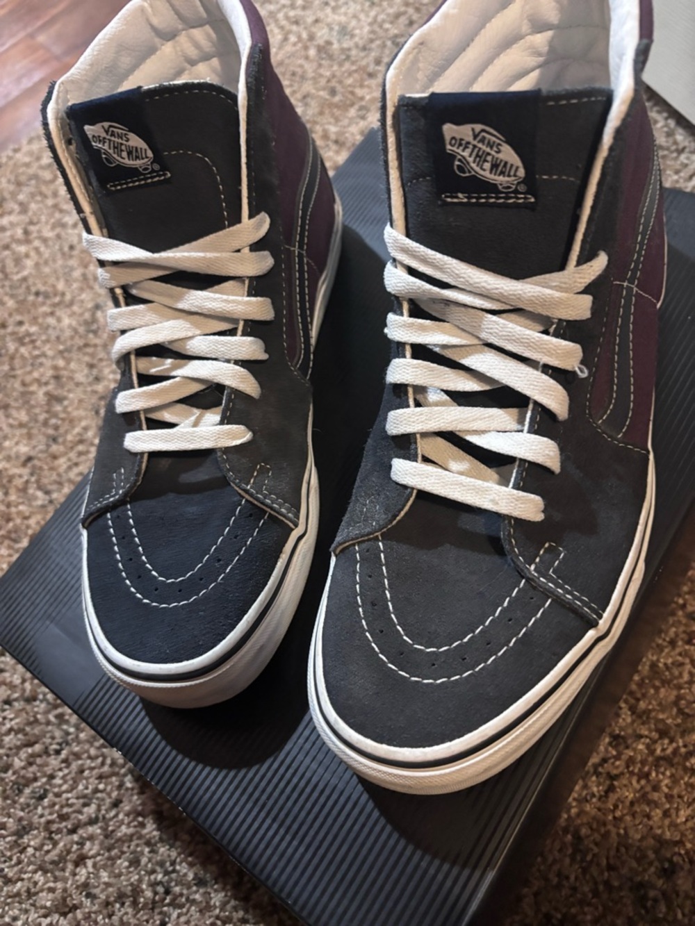 Vans High-Top Sneakers in Black and Dark Purple